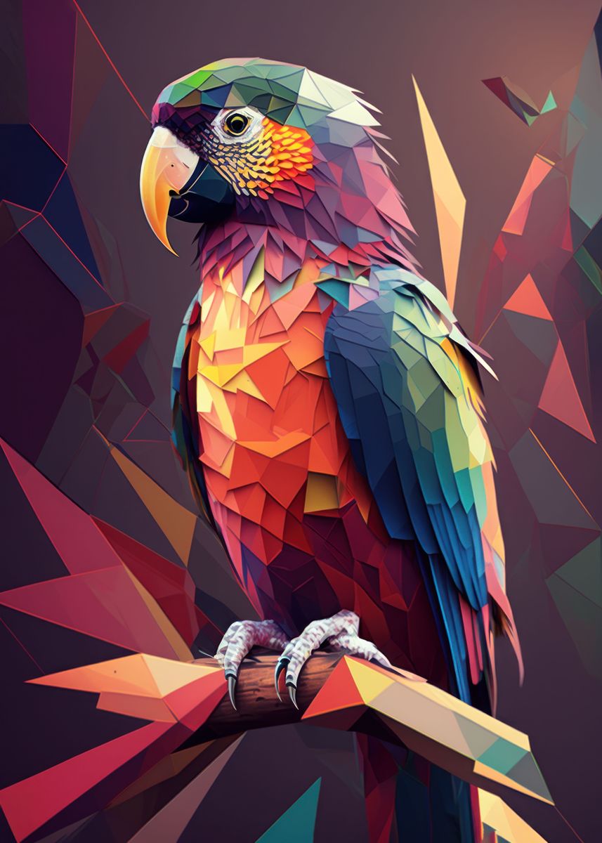 'Abstract Parrot Design' Poster, picture, metal print, paint by Usama ...