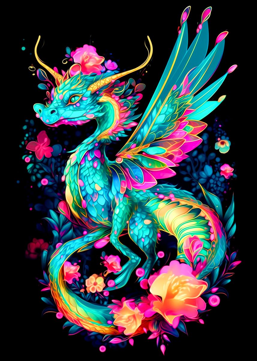 'Dragon' Poster, Picture, Metal Print, Paint By Andie Owen | Displate