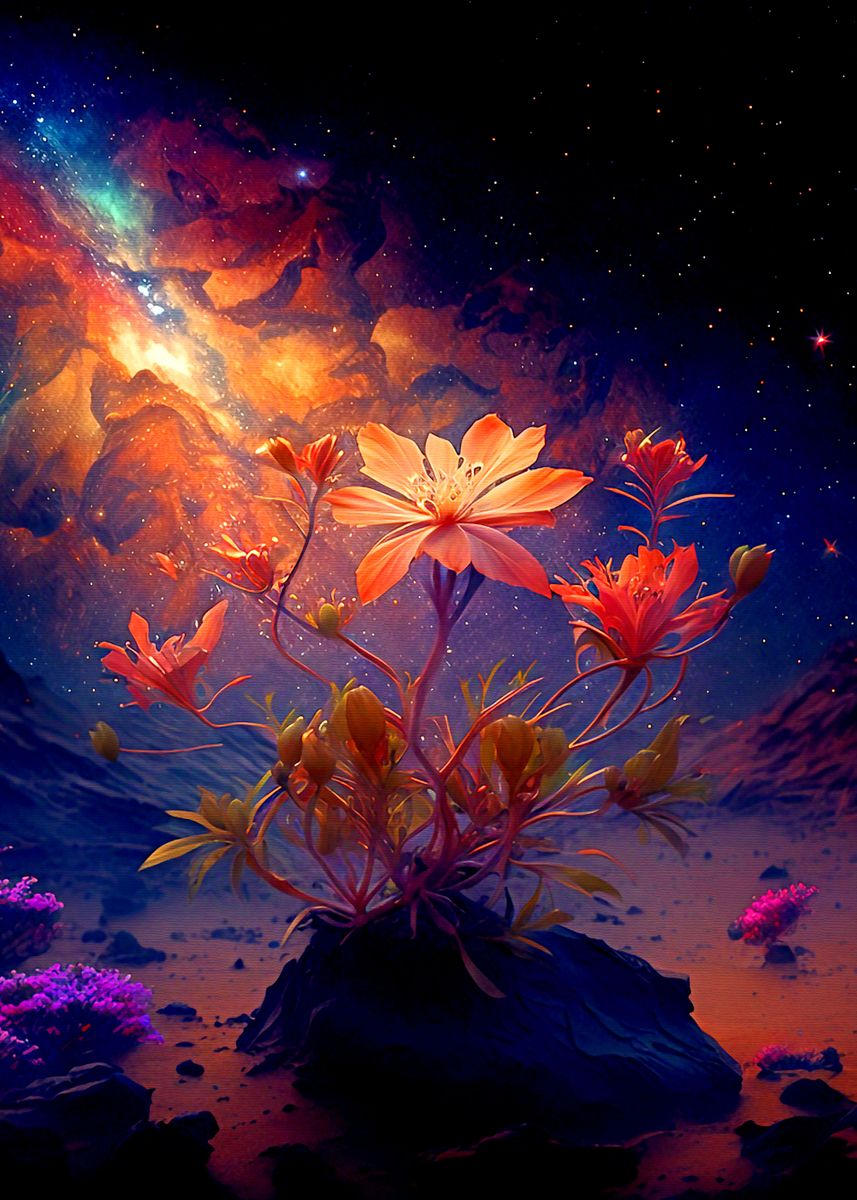 'Fantasy Flower' Poster, picture, metal print, paint by Xavier Defrance ...