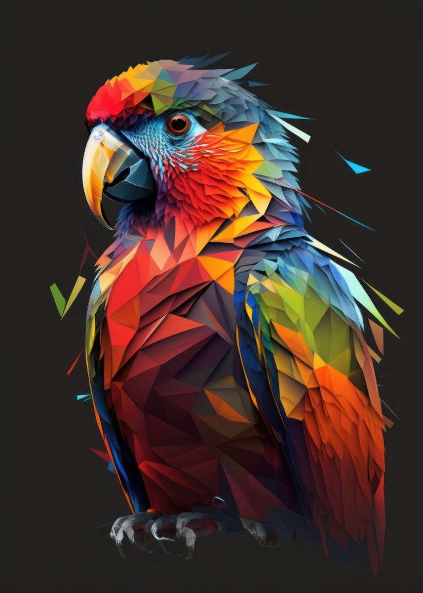 'Parrot Geometric Art' Poster, picture, metal print, paint by Usama ...