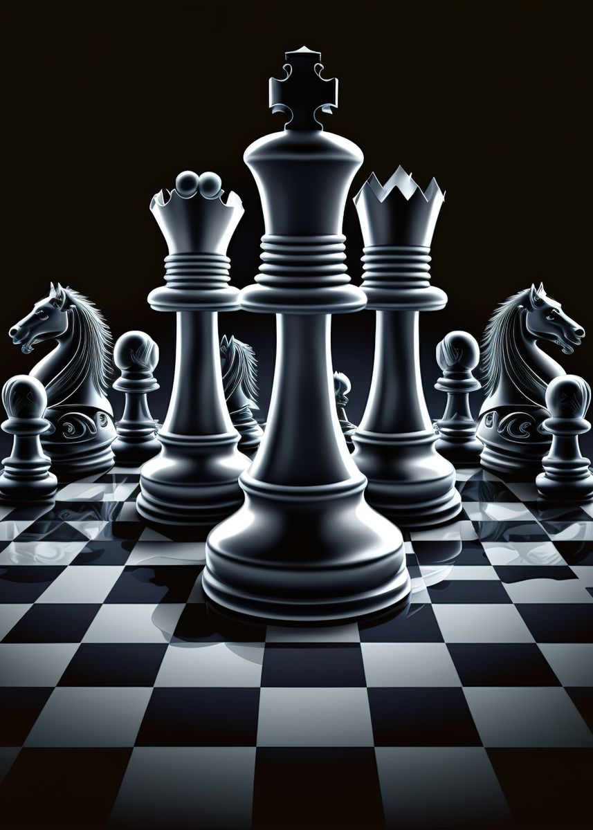 game chess ' Poster, picture, metal print, paint by Hari Buckner, Displate  in 2023