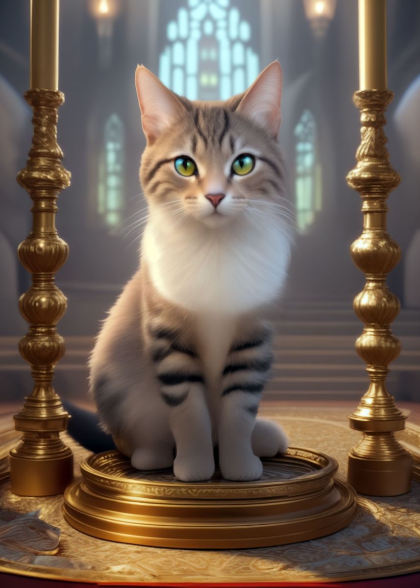 'Cat in The Church' Poster, picture, metal print, paint by Rizky Irawan ...