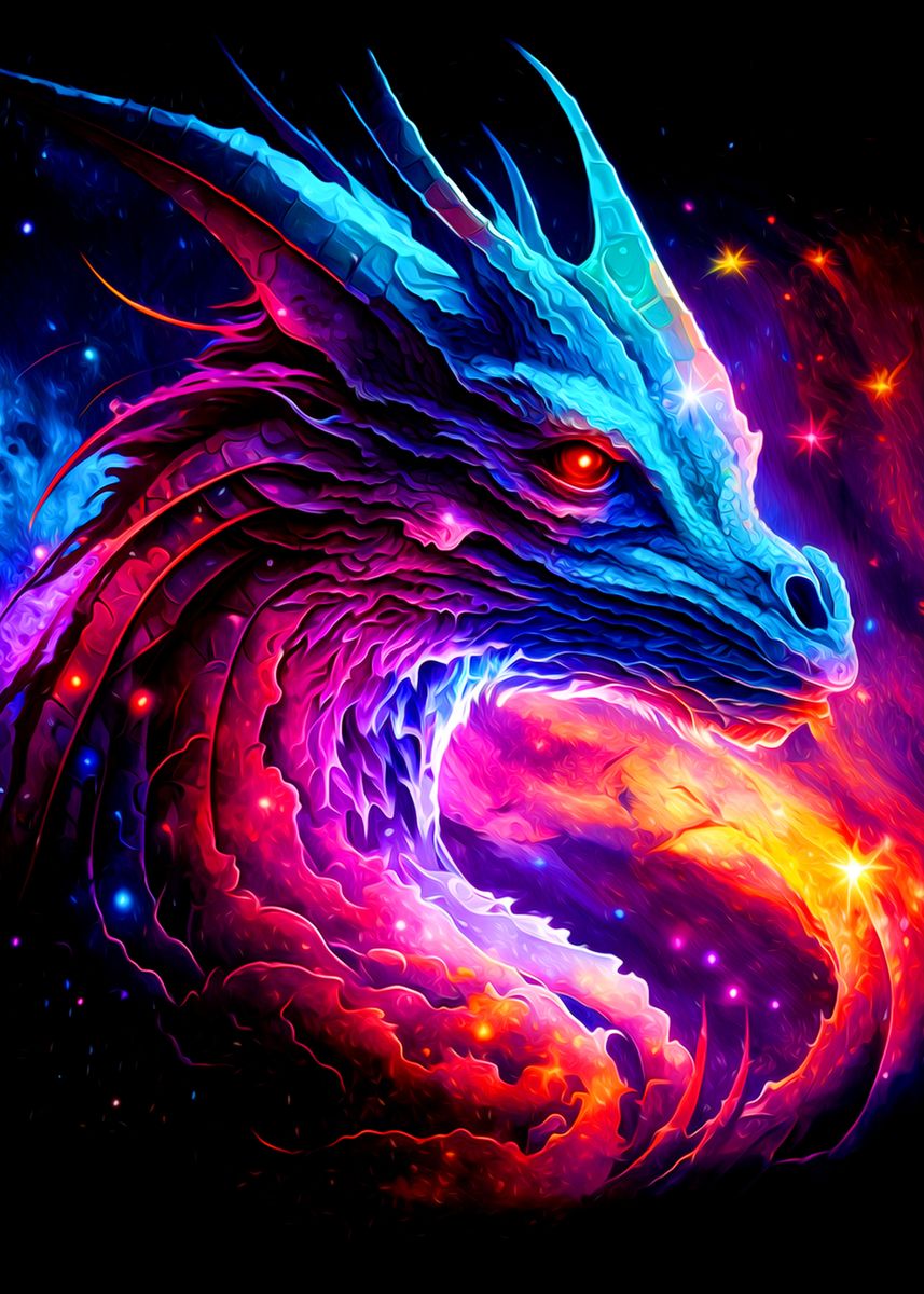 'Dragon' Poster, picture, metal print, paint by Anie Nesta | Displate