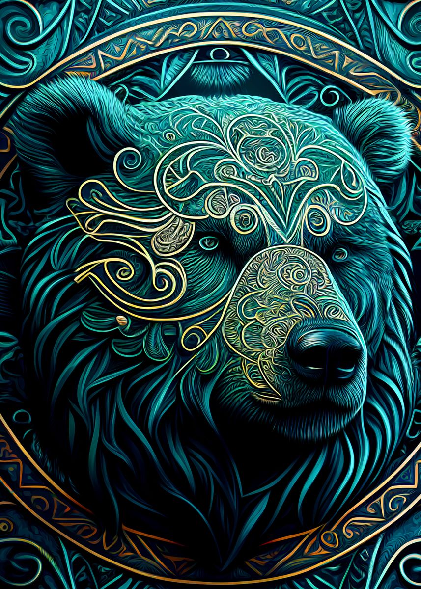 'Bear' Poster, picture, metal print, paint by khoa doan | Displate