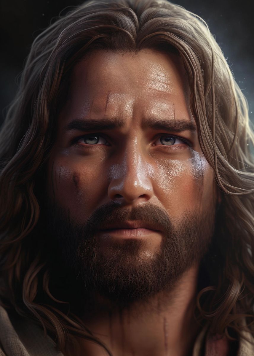 'Jesus Christ Portrait 2' Poster, picture, metal print, paint by ...