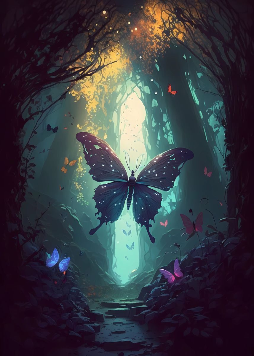 'Butterfly Enchanted palace' Poster, picture, metal print, paint by ...