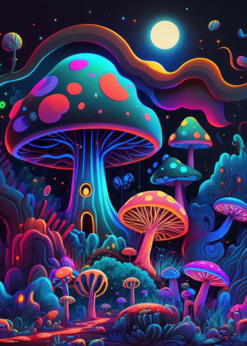 'Enchanted Mycology' Poster, picture, metal print, paint by Mojics ...