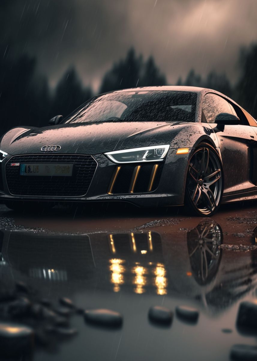 'audi R8' Poster, Picture, Metal Print, Paint By Zukato 