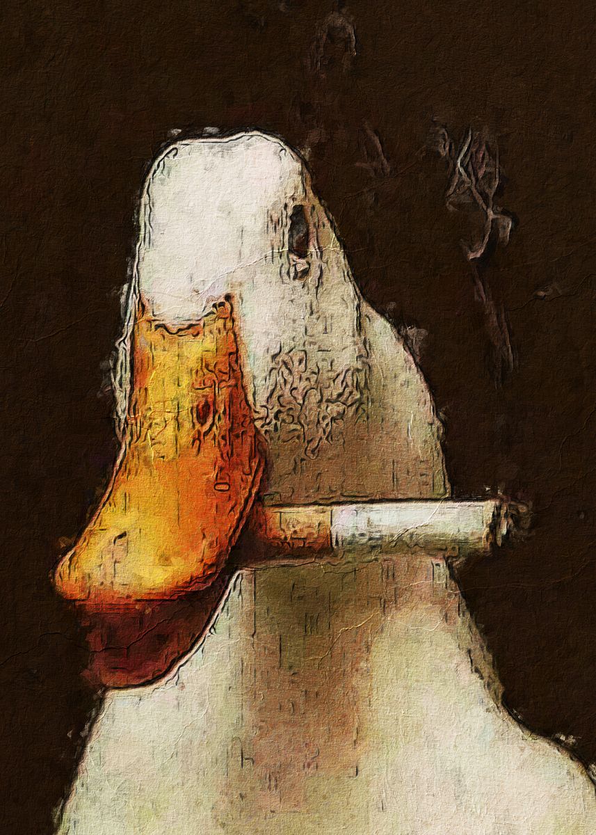 'Duck smoking meme' Poster, picture, metal print, paint by Meme Daily ...