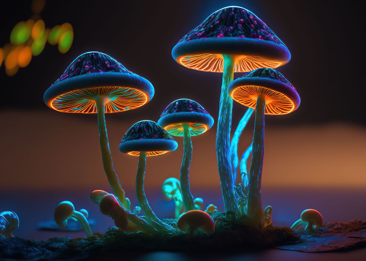 'Mushrooms colorful' Poster by Silhouette Anime Art Displate