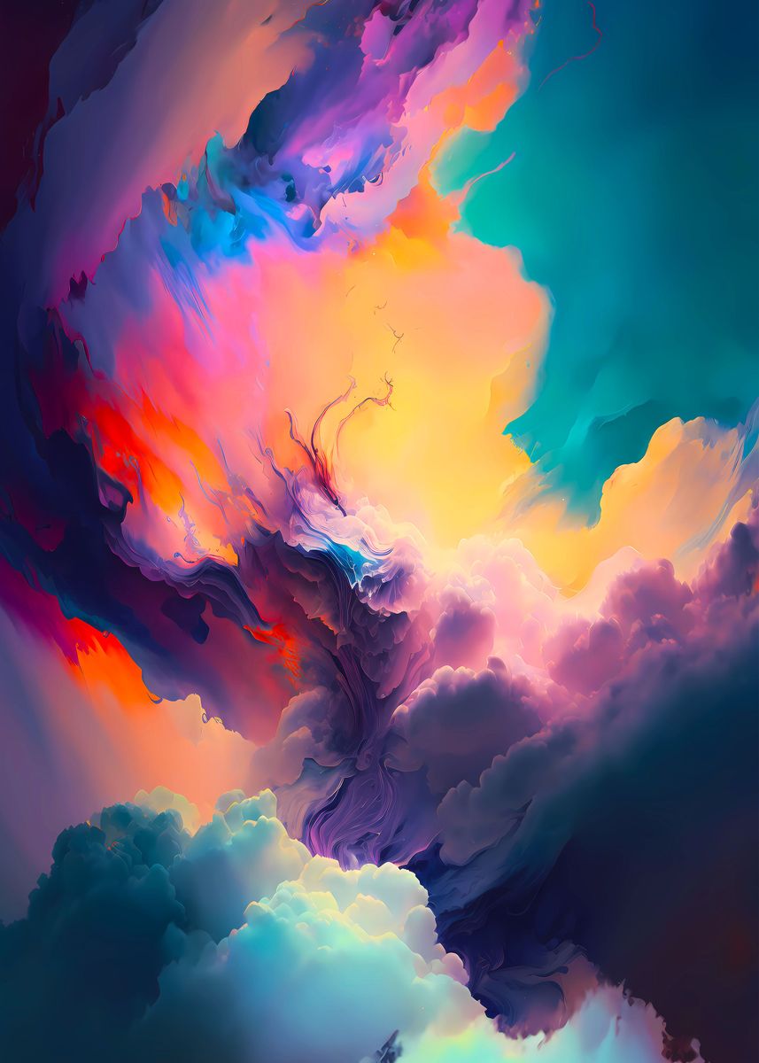 Colorful Cosmic Cloud Wallpaper Mural