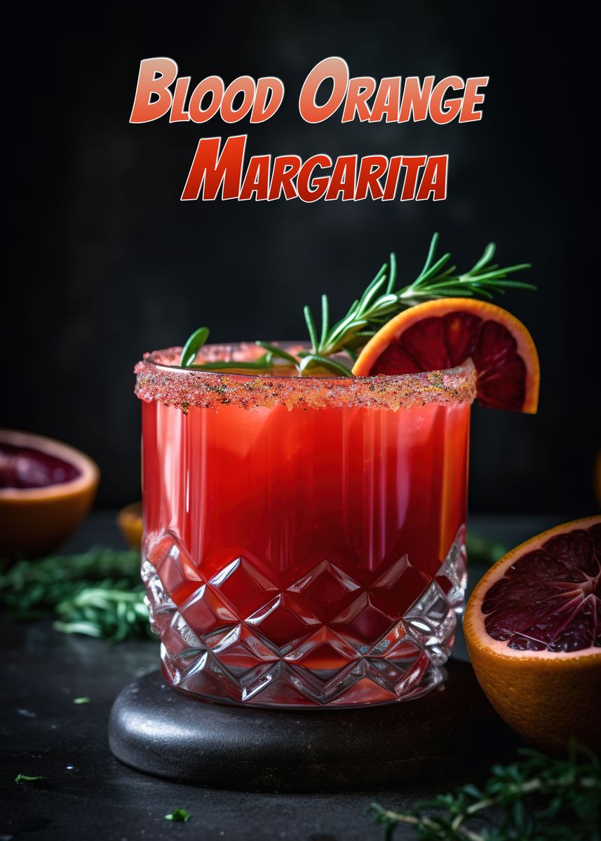 'Blood Orange Margarita' Poster, picture, metal print, paint by