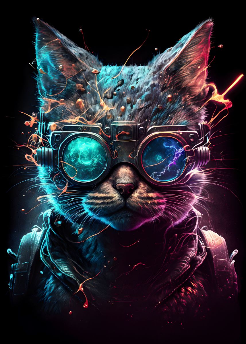 'cool cat' Poster by Elz art | Displate