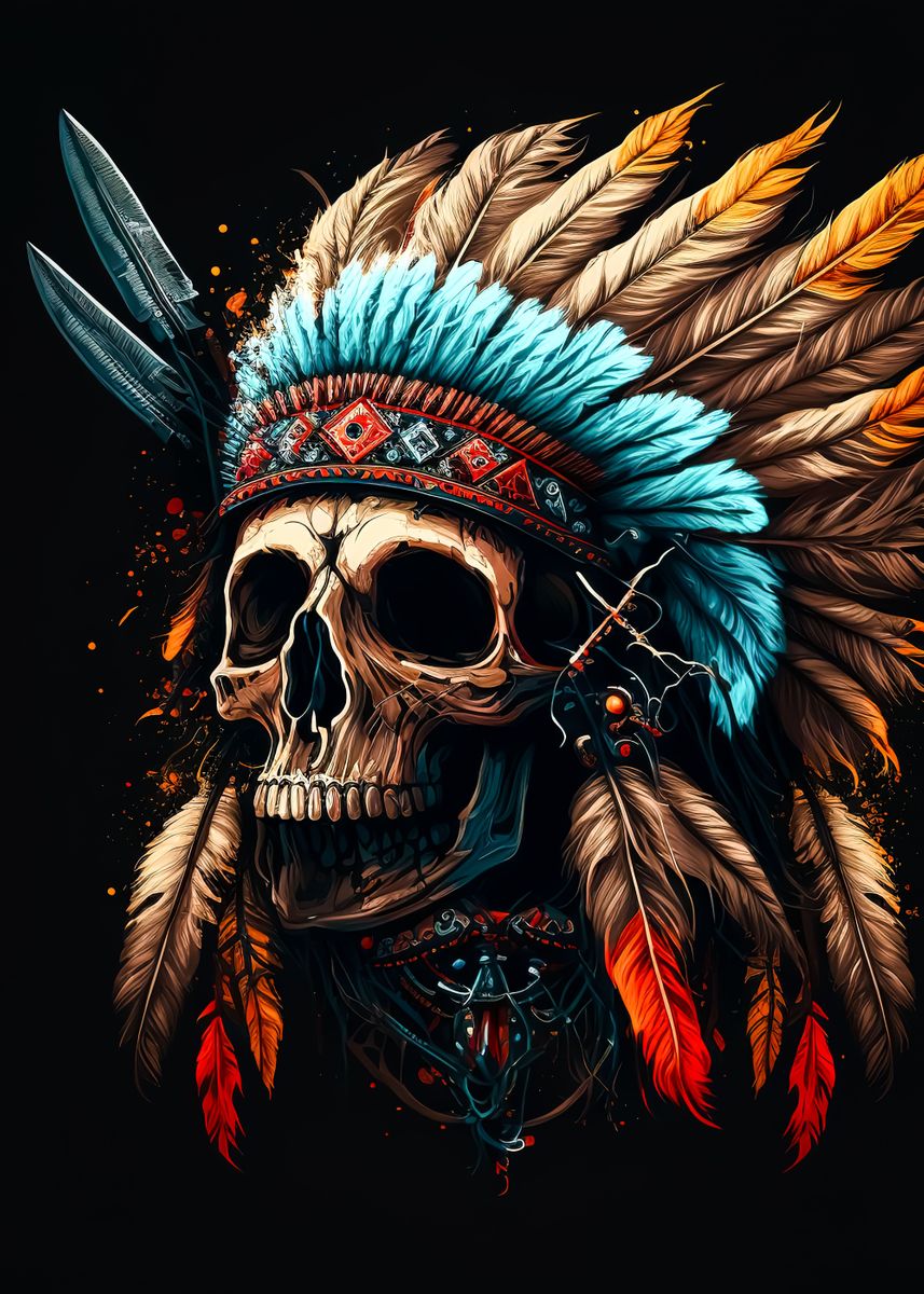 'Indian Skull ' Poster by Anime | Displate