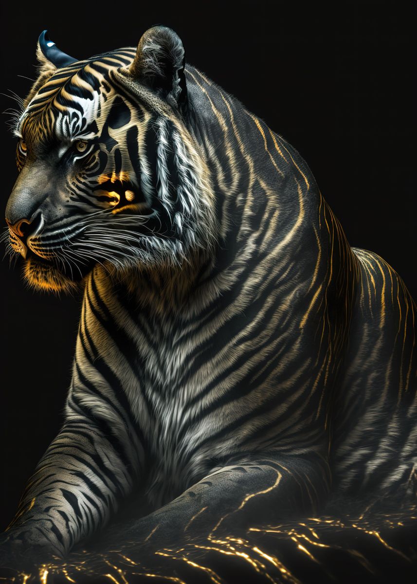 'neon tiger ' Poster, picture, metal print, paint by King Kean | Displate