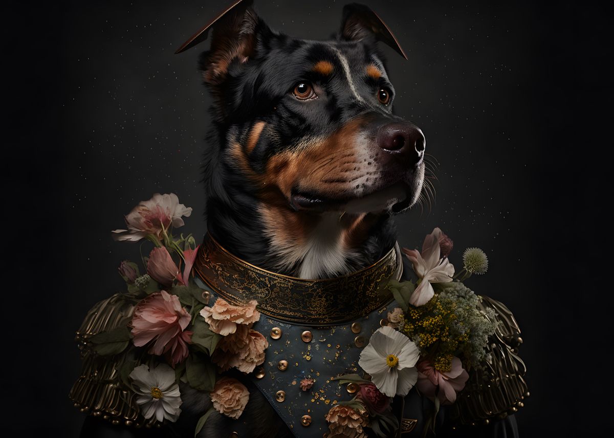 &lsquo;Dog Portrait in Military&rsquo; Poster by 1x Merch | Displate