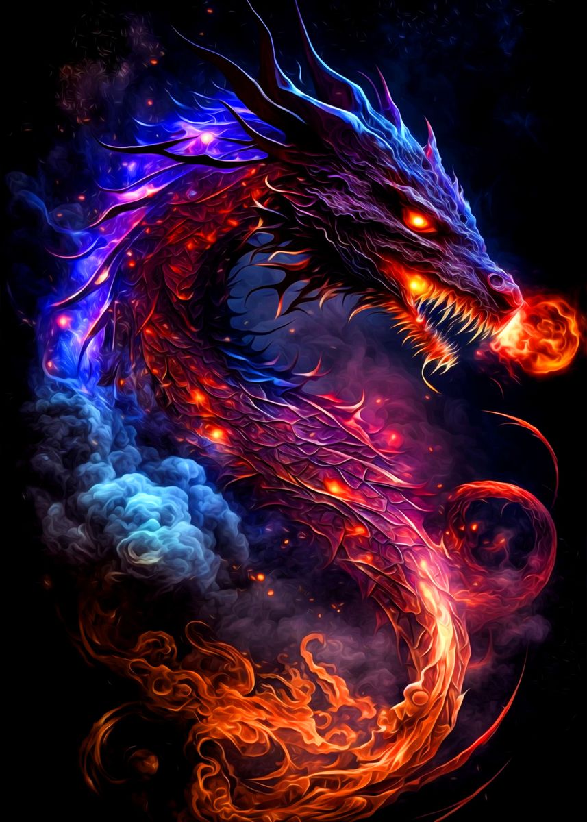 'Dragon' Poster, picture, metal print, paint by minh doan | Displate