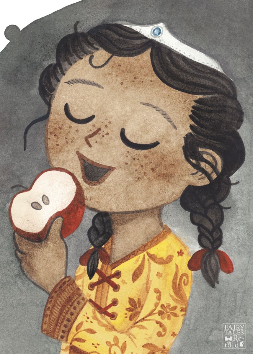 'Snow White eating Apple' Poster by Fairy Tales Retold Displate