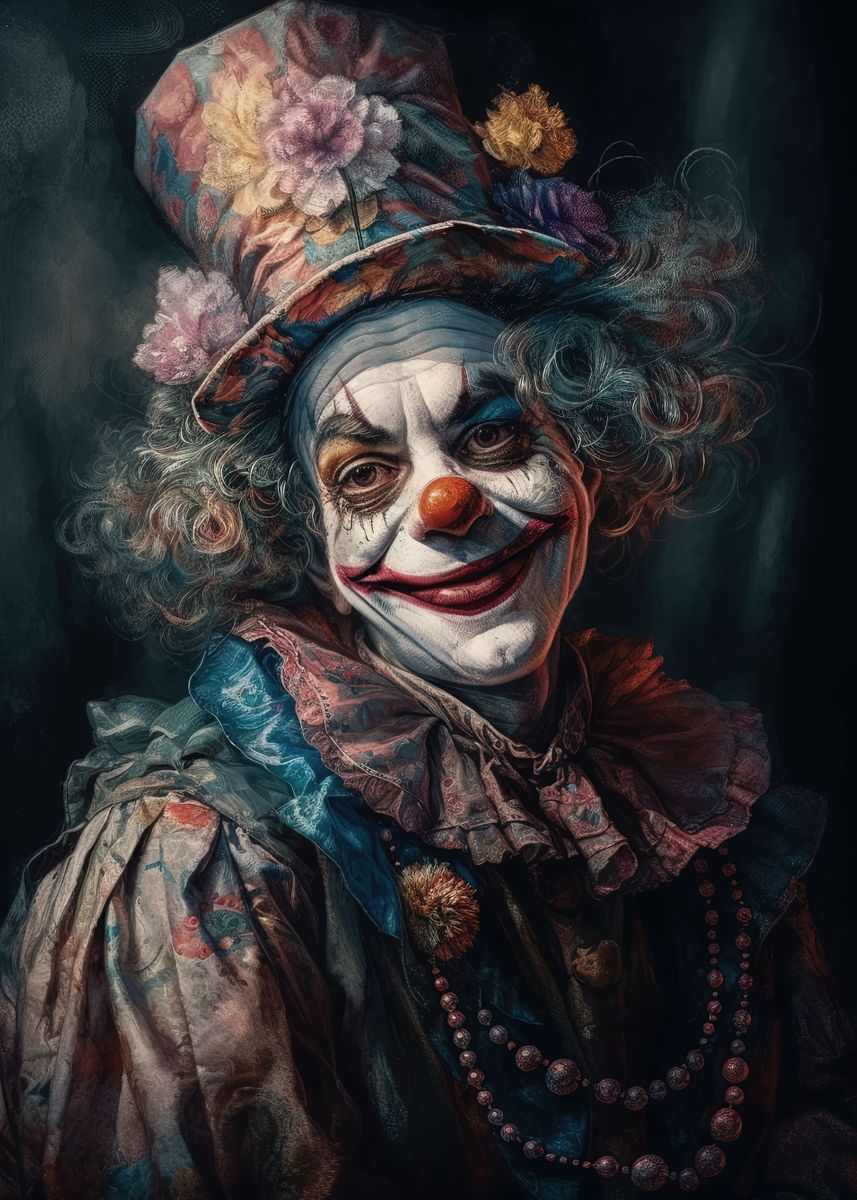 'Rococo Clown Watercolor' Poster by Youwantit | Displate