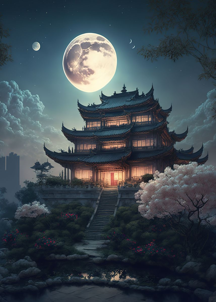 'chinese palace moon' Poster by Anime | Displate