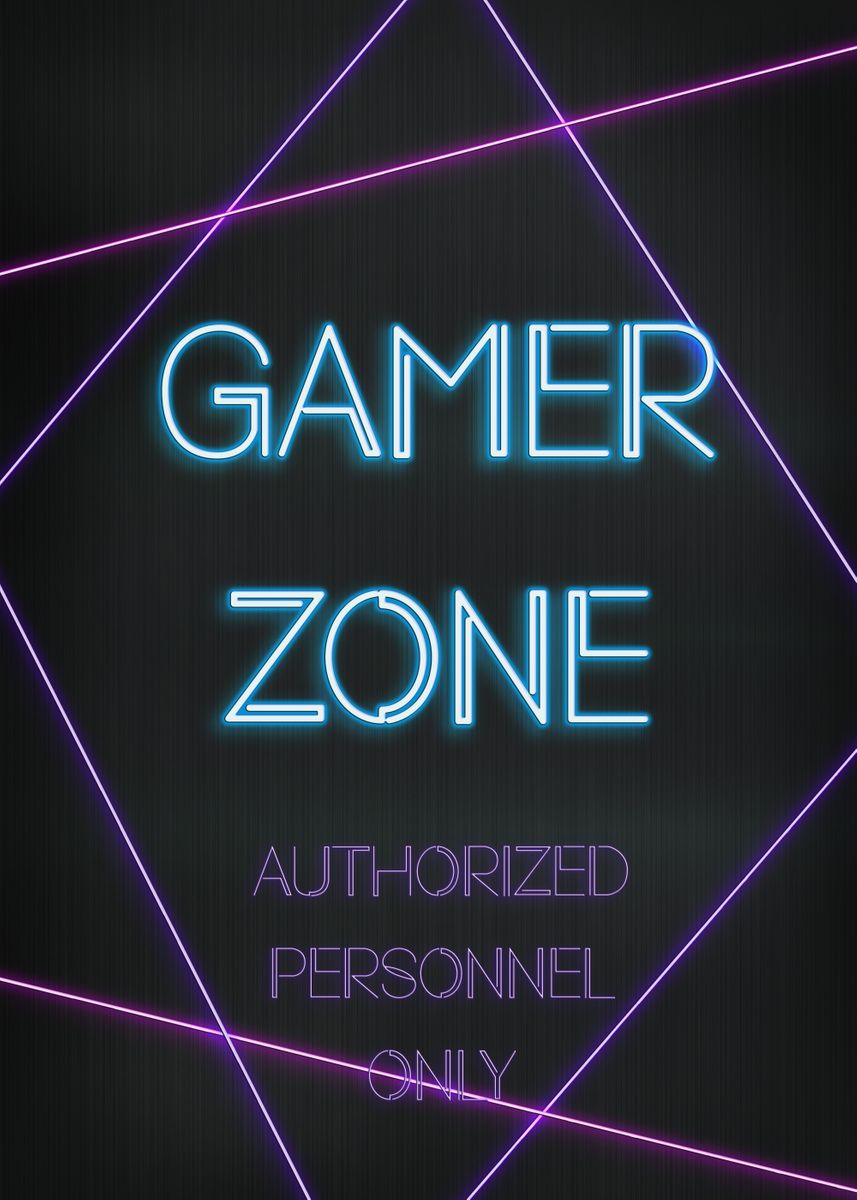 Authorized Gamer Zone Poster Picture Metal Print Paint By