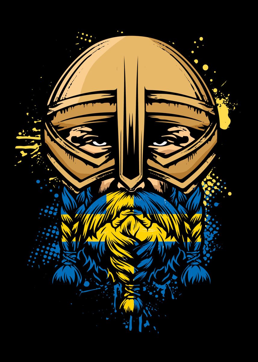 'Swedish Viking Warrior' Poster by PangolinArts Displate