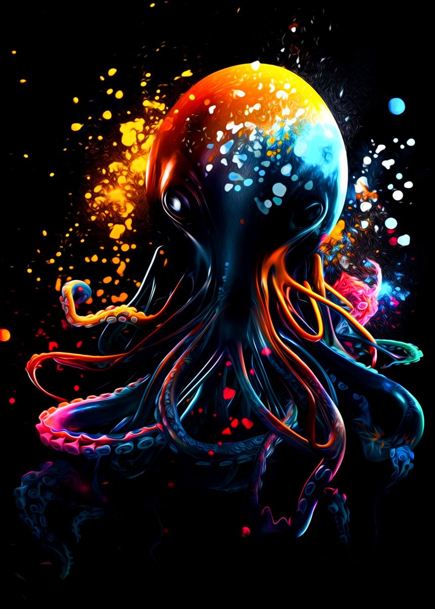 'Colorful Octopus' Poster, picture, metal print, paint by dung nguyen ...