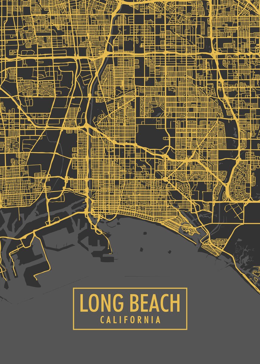 'Long Beach California' Poster, picture, metal print, paint by Miracle ...