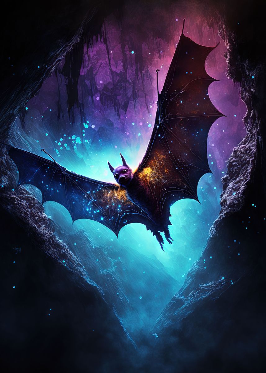 'bat animal ' Poster by Silhouette Anime Art | Displate