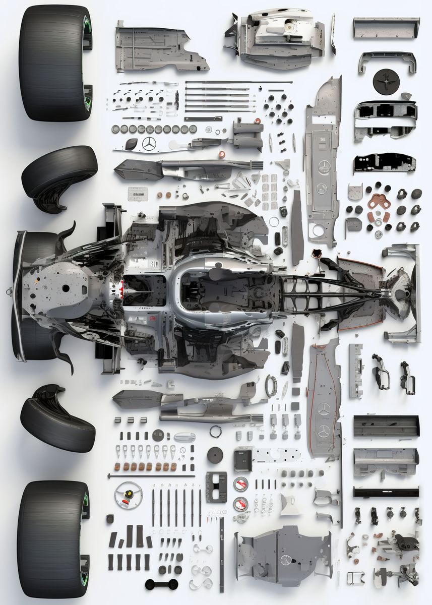 'F1 Car Parts' Poster by MaluBobo | Displate