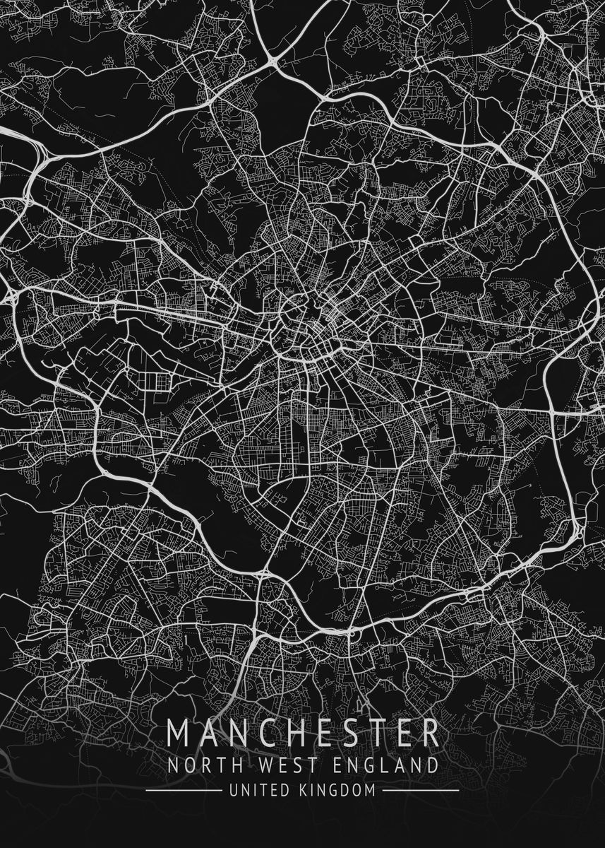 'Manchester UK City Map ' Poster by Gigi Bgm | Displate