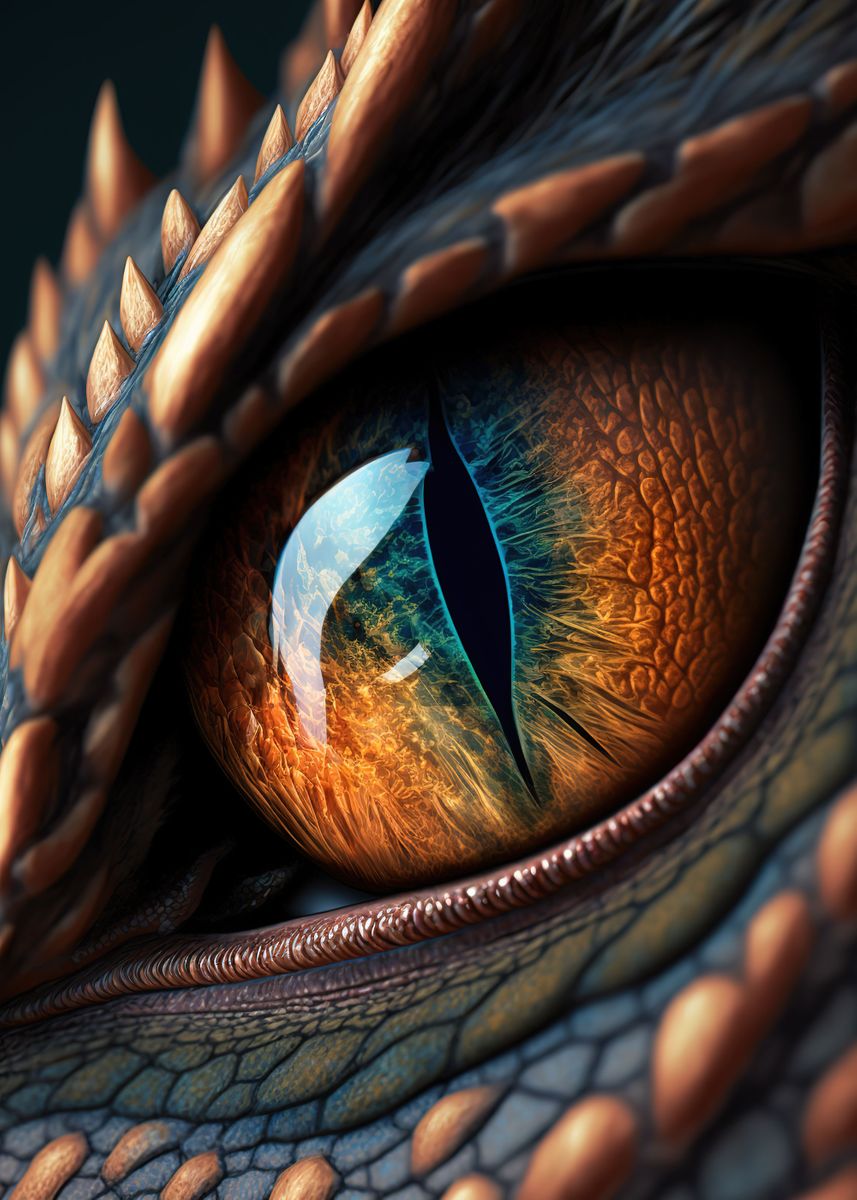 Dragon Eyes ' Poster, picture, metal print, paint by MatiasCurrie