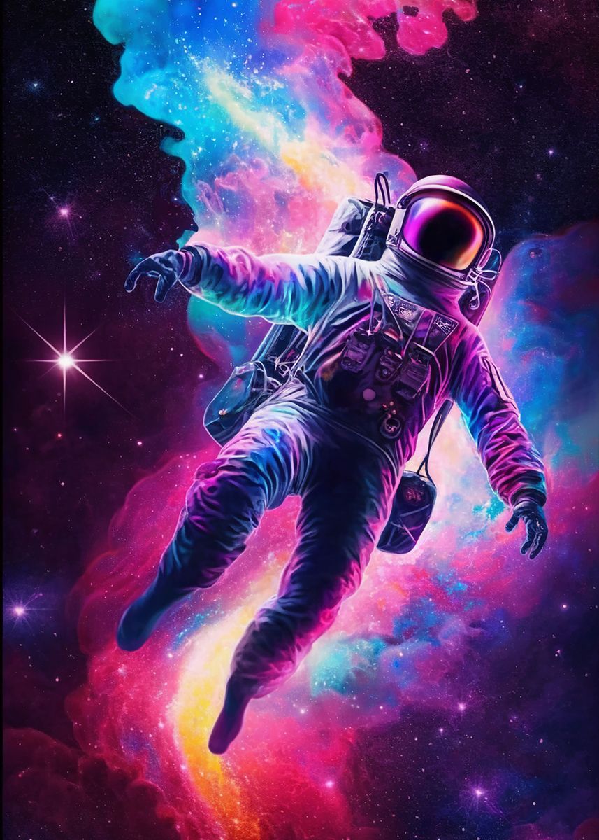 'Colorful Astronaut' Poster by Denny Subagja | Displate