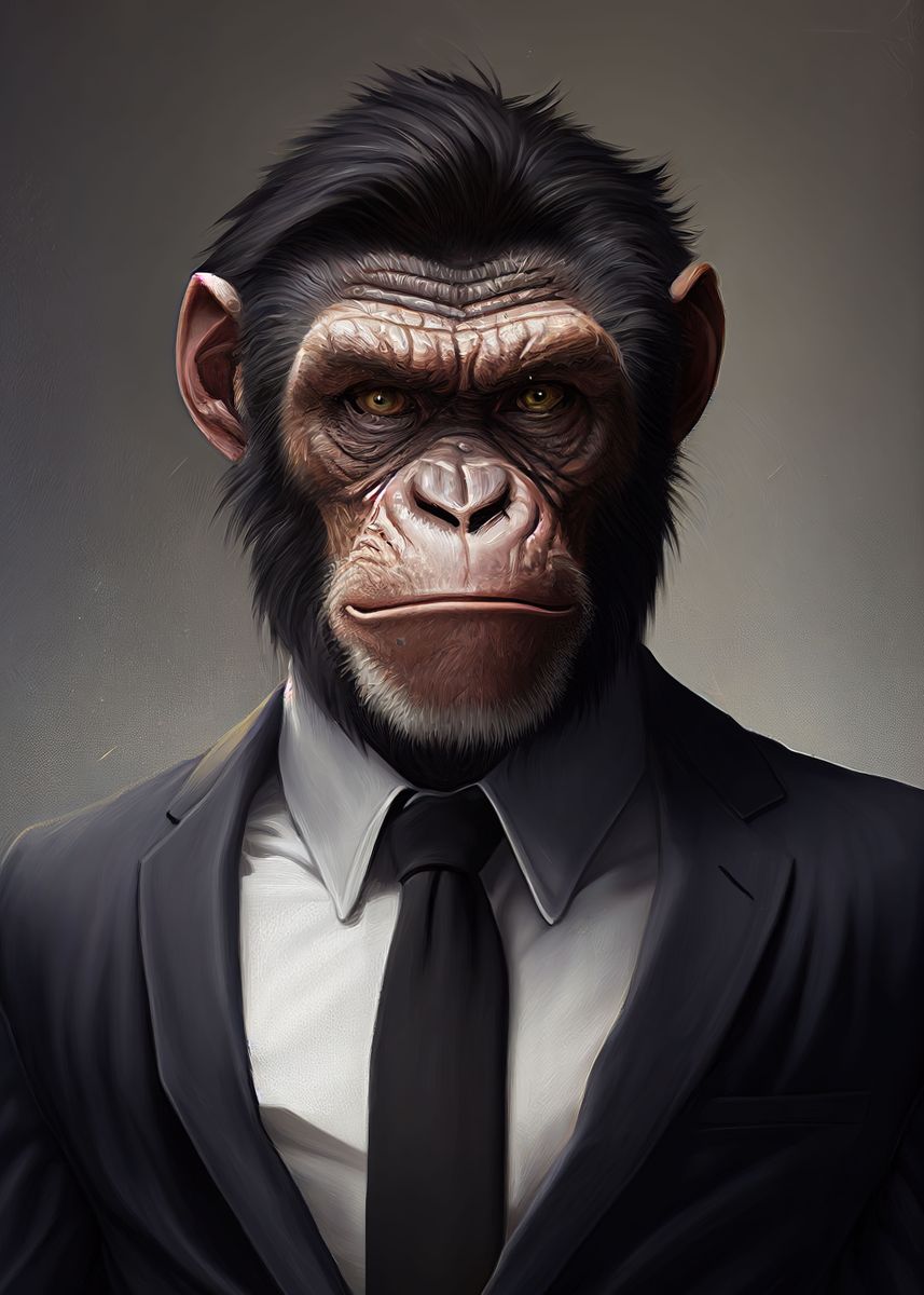 'Monkey Suit Animal' Poster by Whimsical Animals | Displate