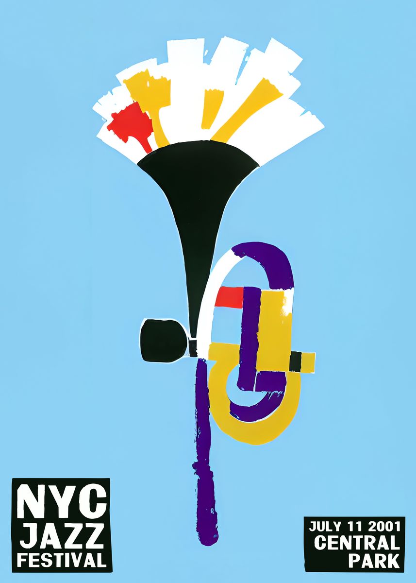 'NYC Jazz Festival Poster' Poster by BluePinkPanther Displate