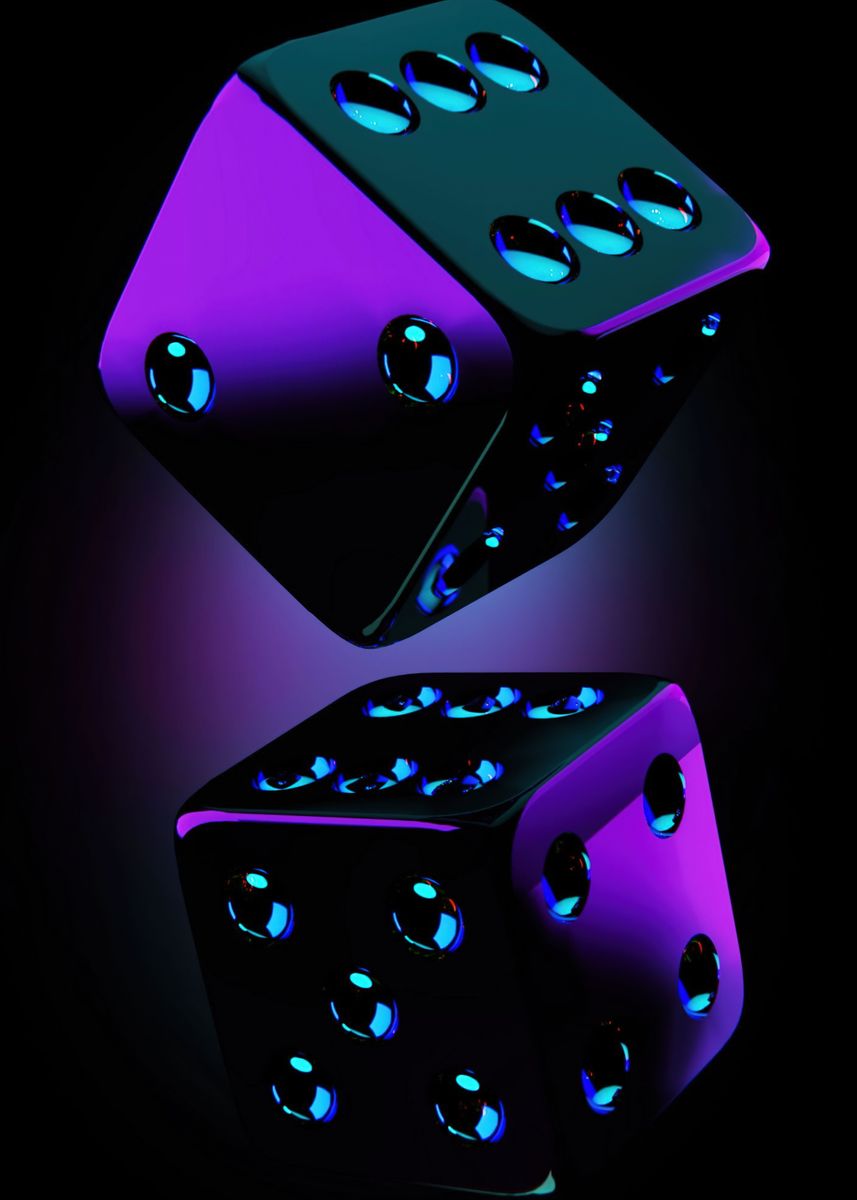 'Double Dices' Poster, picture, metal print, paint by vibes design ...