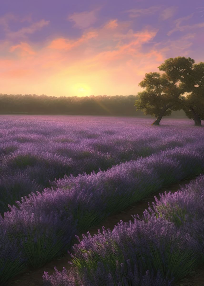 'Lavender Field' Poster, picture, metal print, paint by Morphic Prints ...