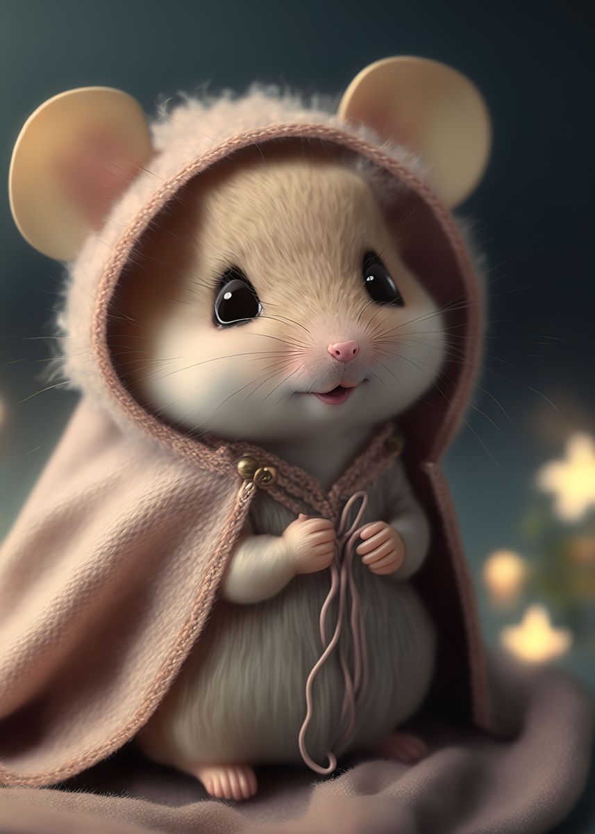  cute Mouse Animal Poster Picture Metal Print Paint By Eudora 