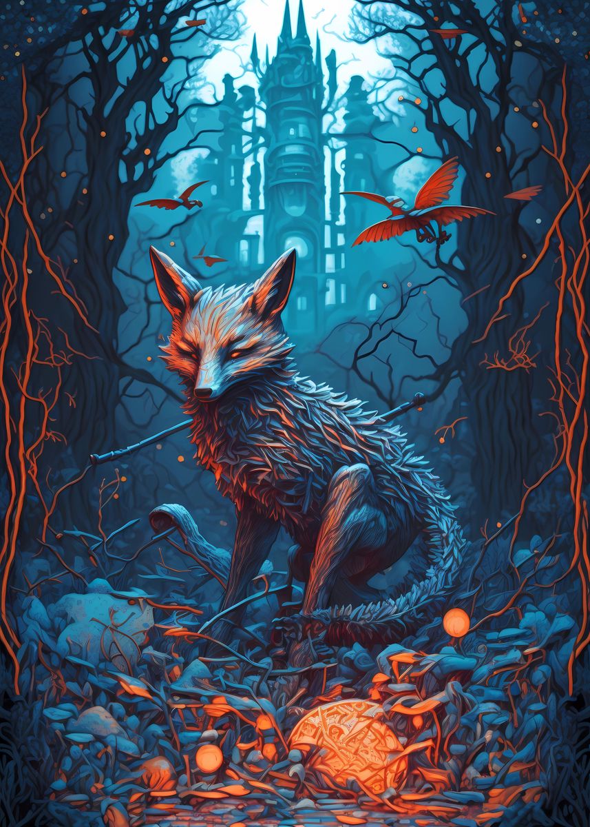 'Fox Magical' Poster, picture, metal print, paint by Parker World ...