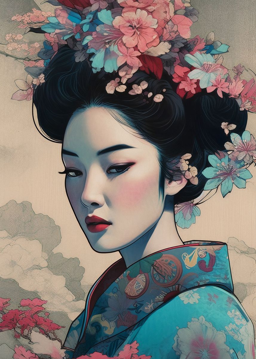 'Geisha ' Poster, picture, metal print, paint by Graphic Japanese ...