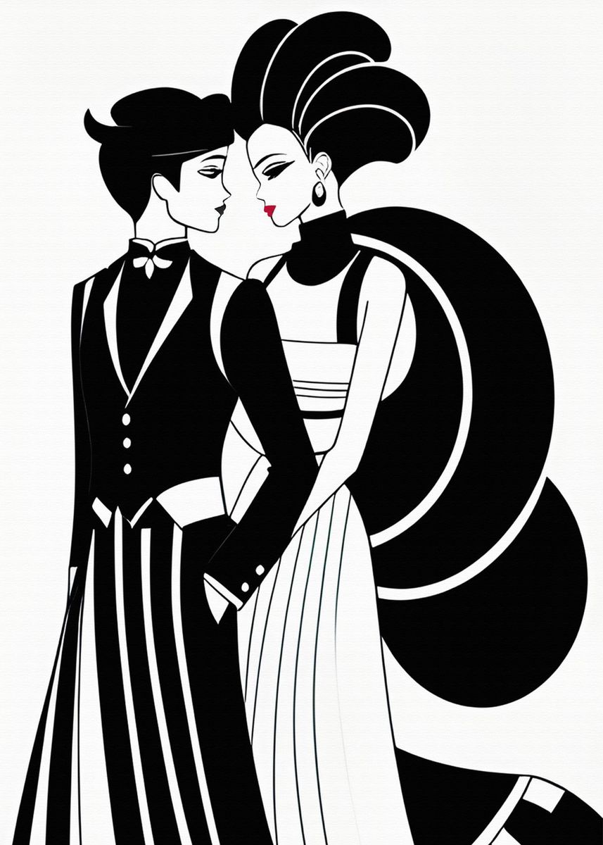 'Art Deco Chic Couple' Poster by MONLart | Displate