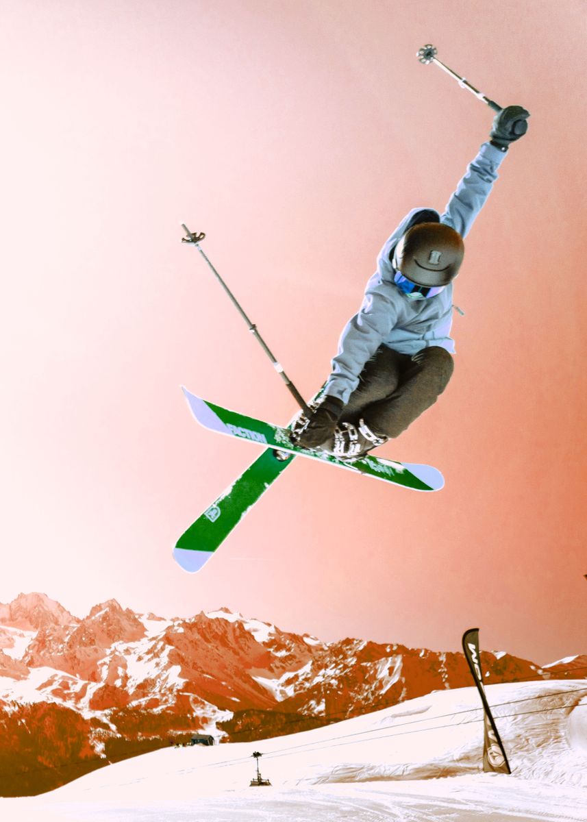 'skiing beauty' Poster, picture, metal print, paint by Travel Travel ...