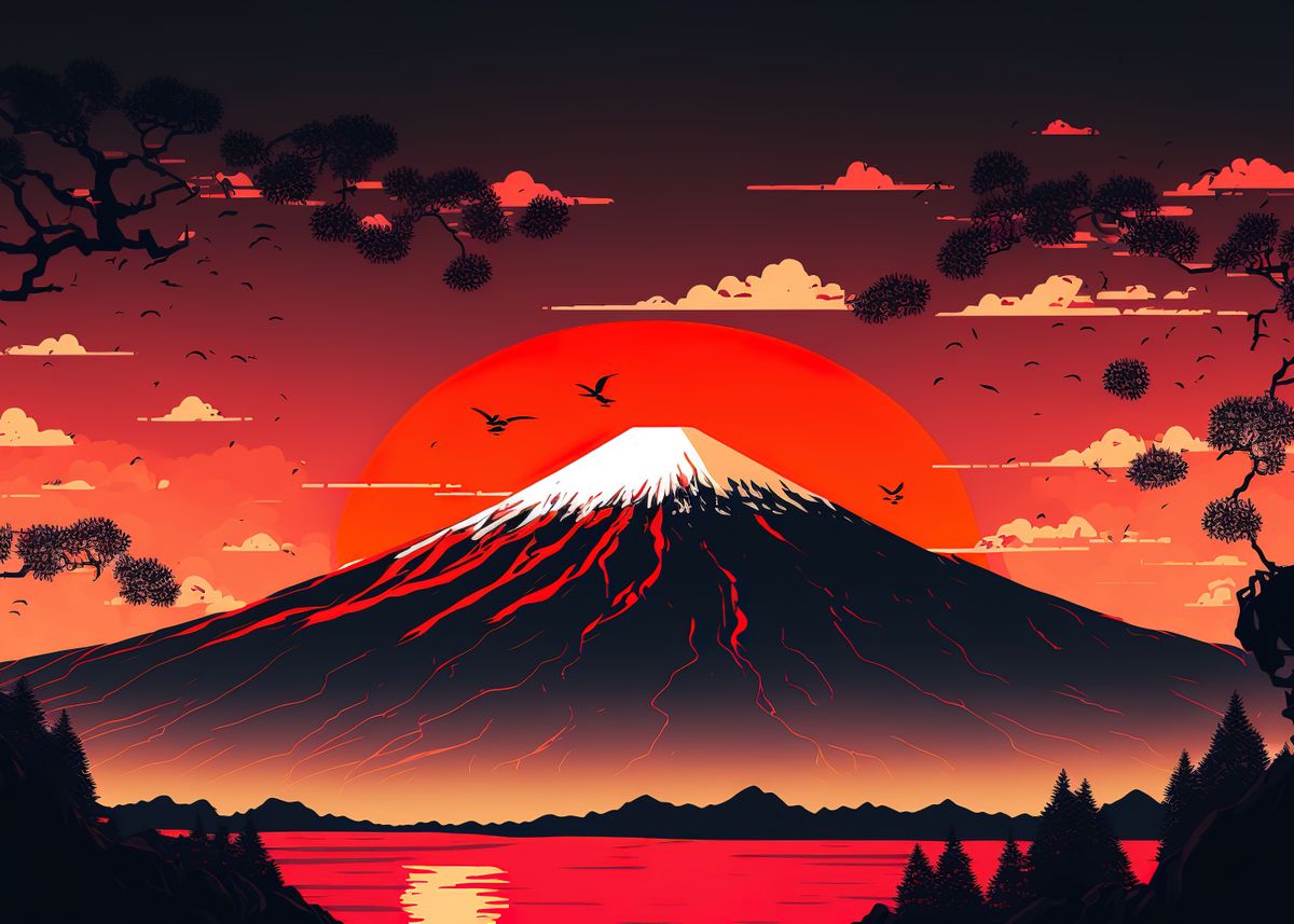 'Beautiful Japan Sunset' Poster by NeoRowe | Displate