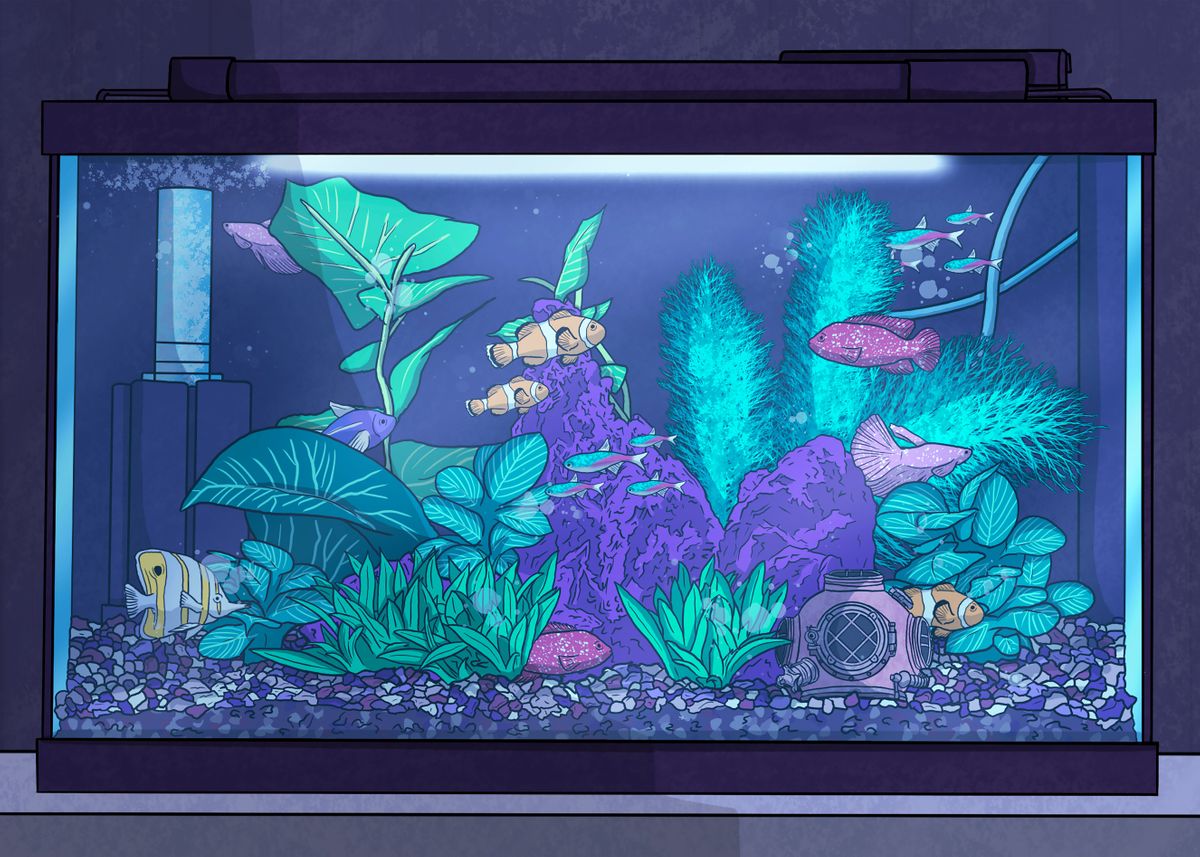 'Aquarium after Dark' Poster by Fat Rat | Displate