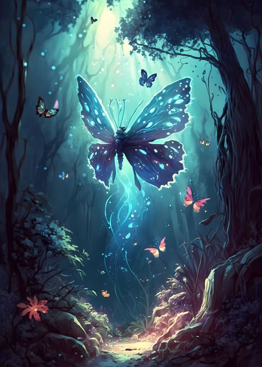 'Butterfly Childlike' Poster, picture, metal print, paint by Amely Home ...