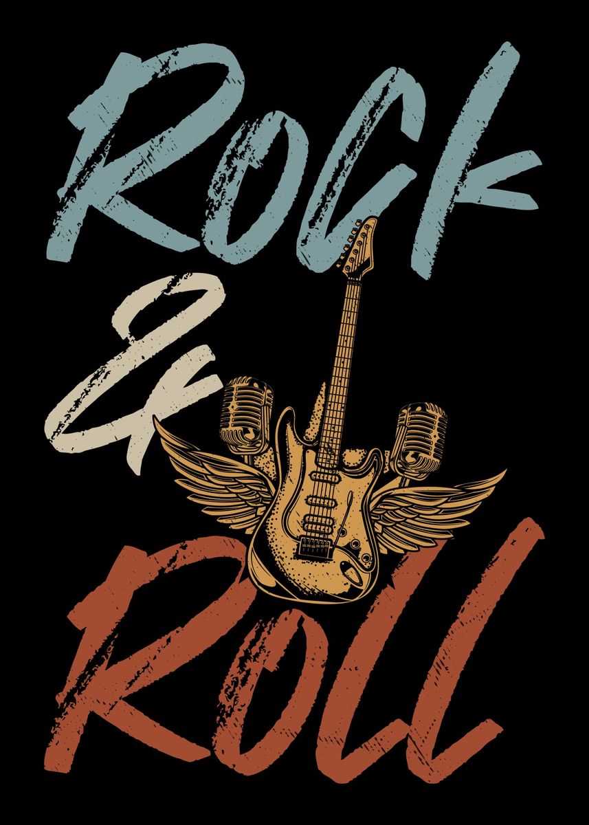 'Retro Rock and Roll' Poster by professionaldesigns | Displate