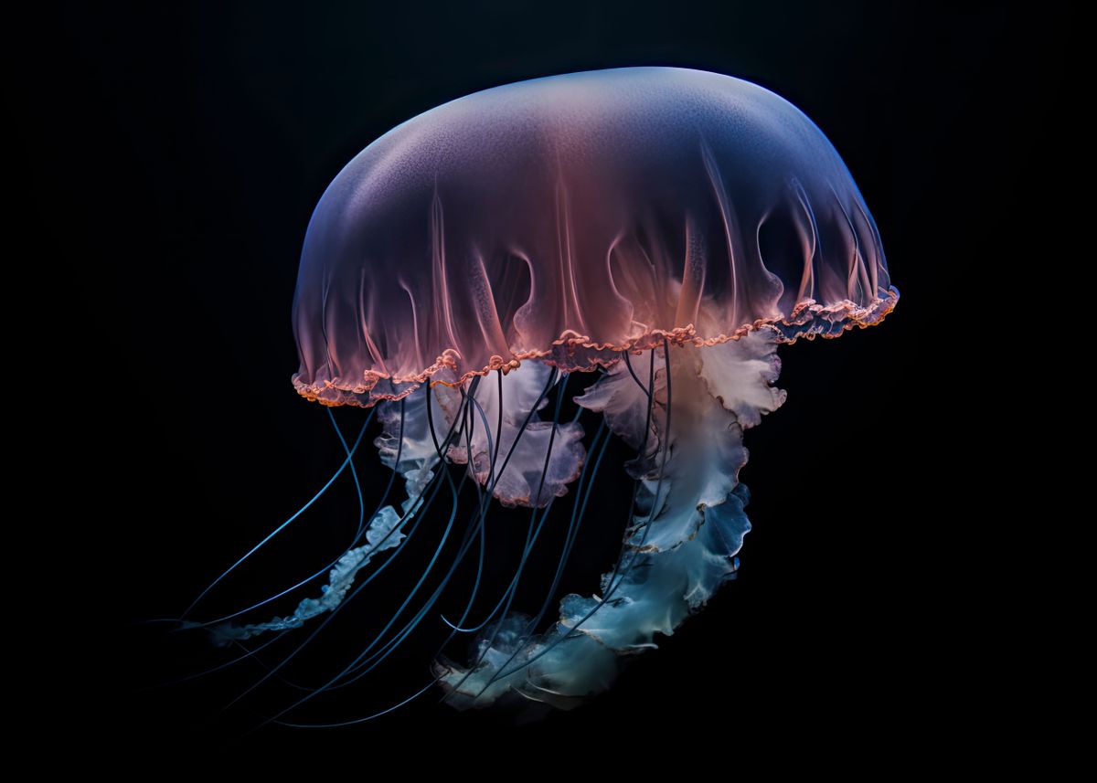 'Jellyfish Portrait Dark' Poster by Steven Dijkshoorn | Displate