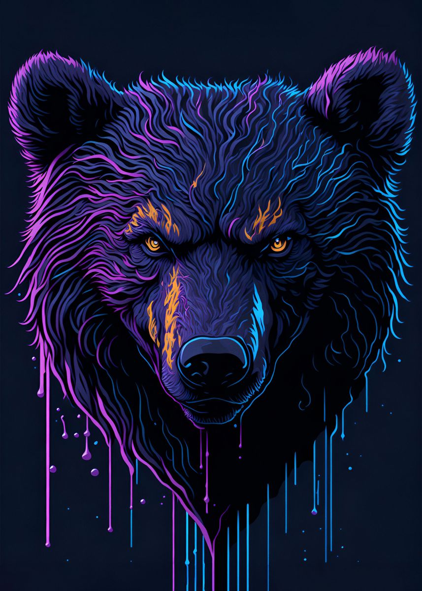 ‘Splash Bear Dripping’ Poster by FlyingBlade | Displate