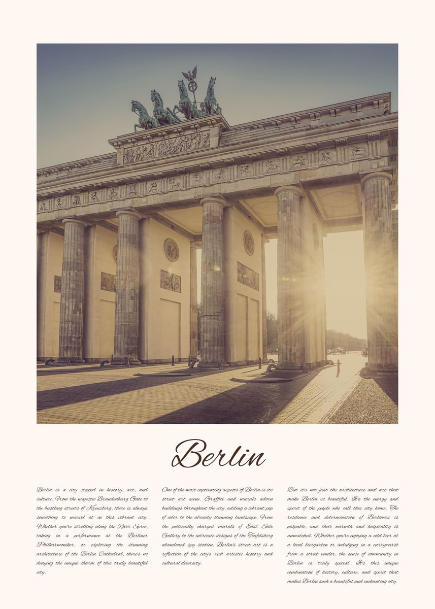 'Berlin Poster' Poster, picture, metal print, paint by Artistic Prints ...