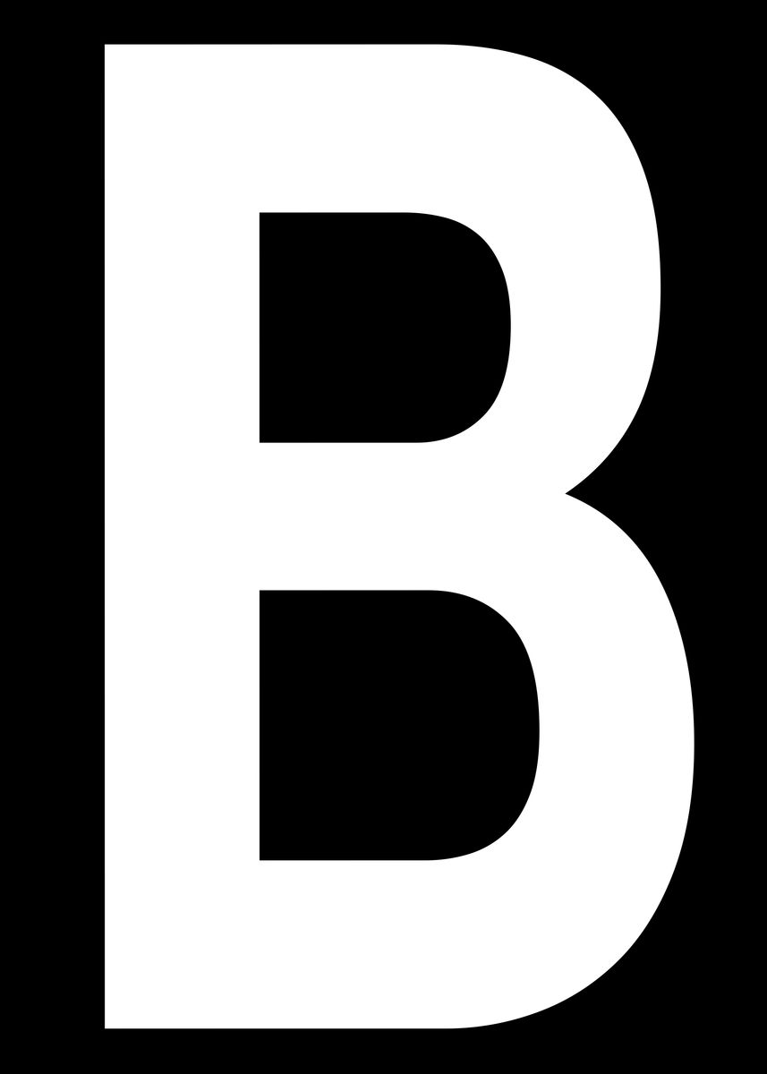 'Letter B in white' Poster, picture, metal print, paint by Bruce
